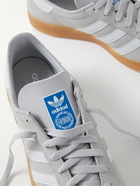 adidas Originals - Munchen Leather-Trimmed Suede Sneakers - Gray