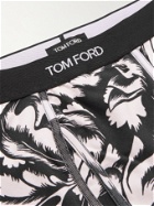 TOM FORD - Printed Stretch-Cotton Boxer Briefs - Black