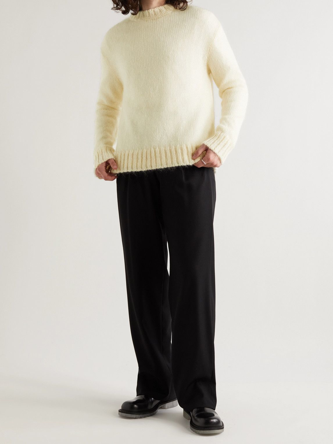 Jil Sander - Mohair and Silk-Blend Sweater with T-Shirt - Neutrals