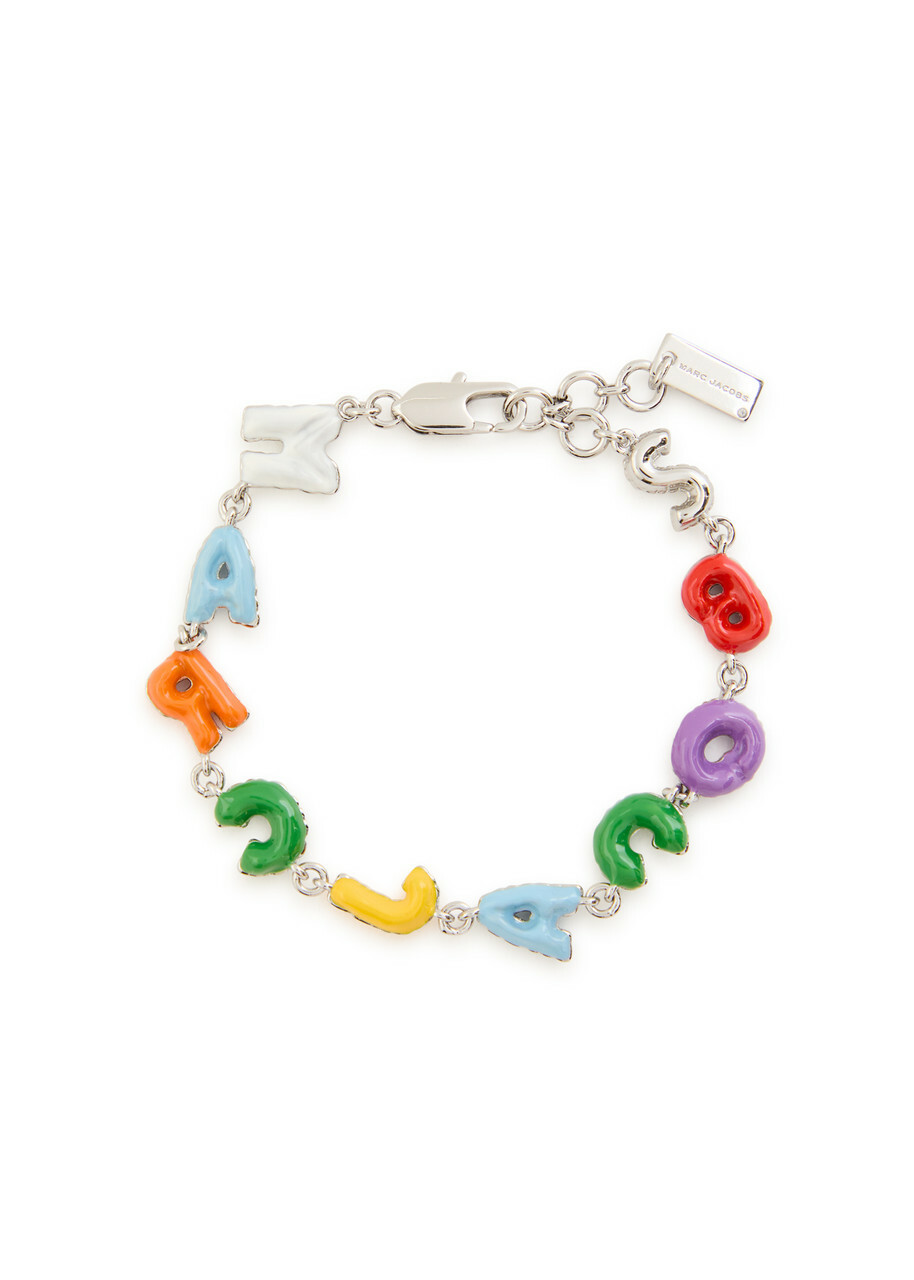 Marc Jacobs Silver Enamel Logo Disc Bracelet Marc Jacobs