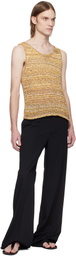 CMMN SWDN Yellow Tigran Loose-Knit Tank Top