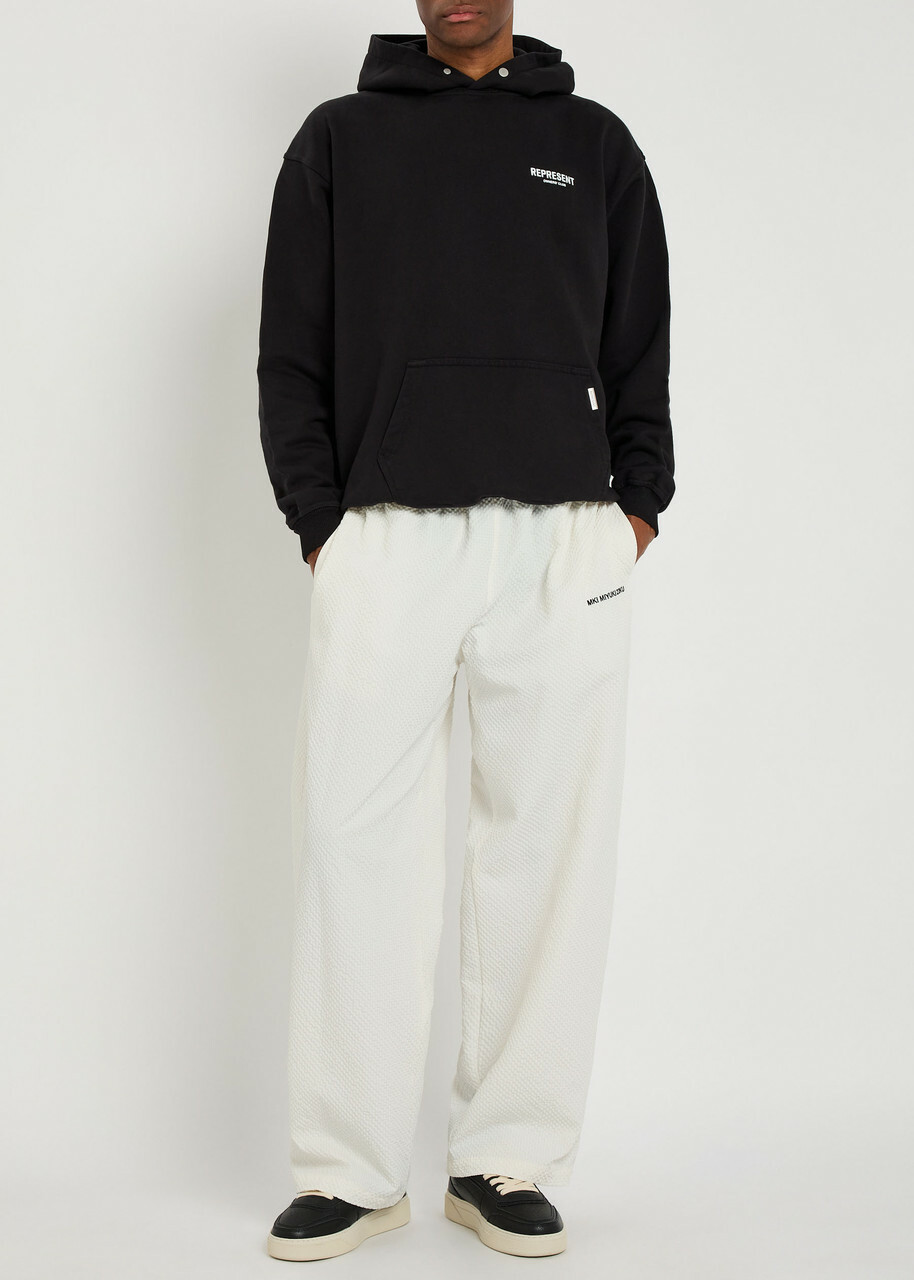 Represent Owners' Club Logo Hooded Cotton Sweatshirt Black