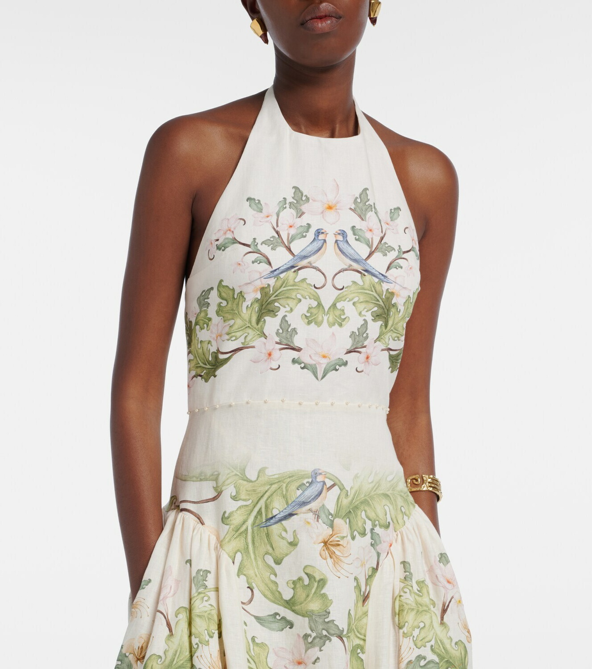 Agua by Agua Bendita Balsa Anhelo floral linen midi dress