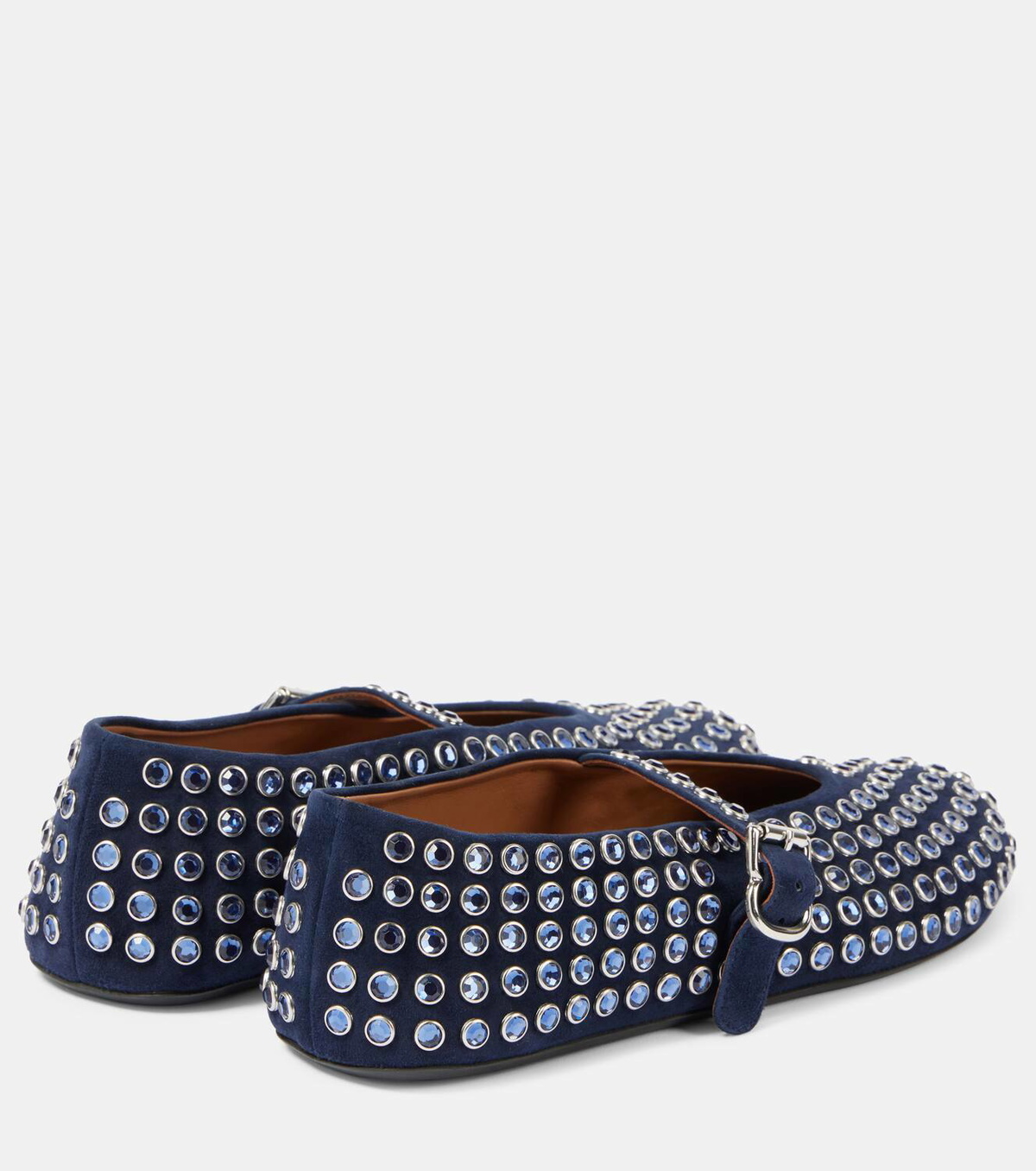 Alaïa Embellished suede ballet flats
