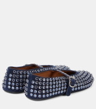 Alaïa Embellished suede ballet flats