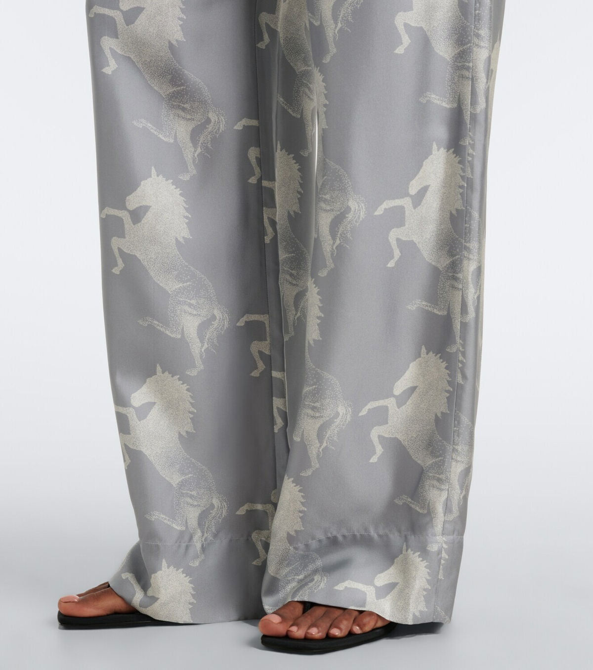 Stella McCartney Printed silk satin wide-leg pants