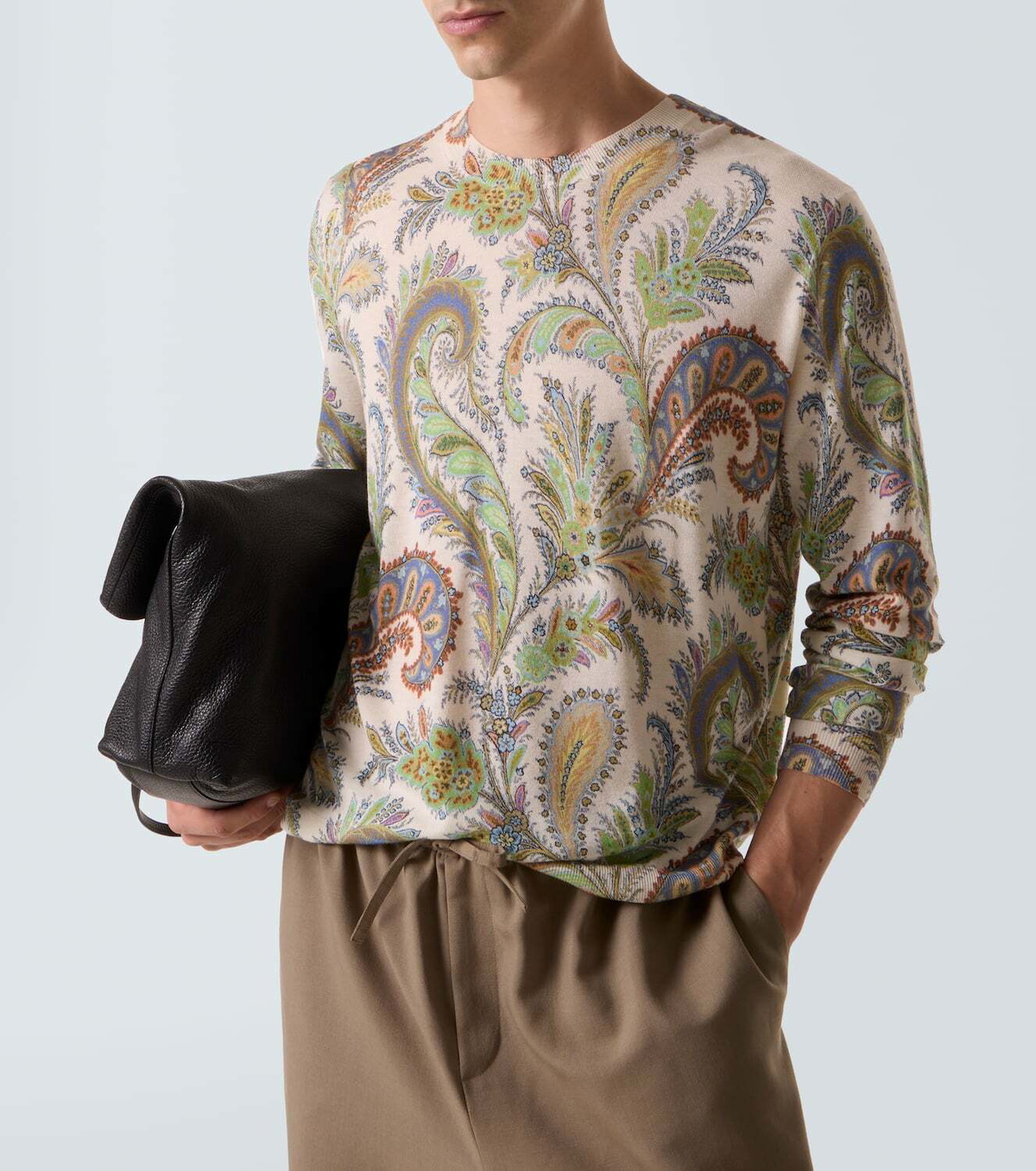 Etro Paisley silk and cashmere sweater