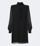Valentino Draped silk georgette minidress