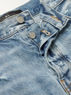 AMIRI - Distressed Bleached Denim Shorts - Blue