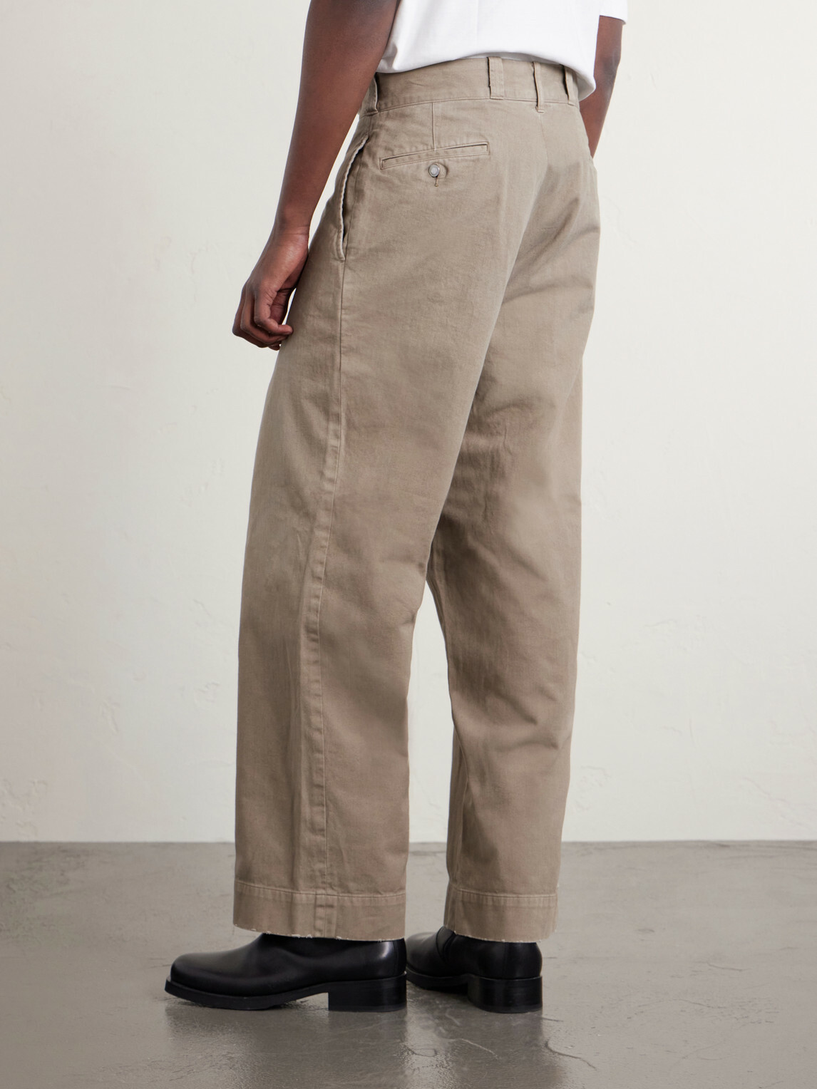 A.PRESSE - Wide-Leg Cotton-Twill Trousers - Neutrals