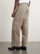 A.PRESSE - Wide-Leg Cotton-Twill Trousers - Neutrals
