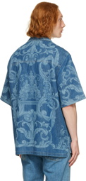Versace Blue Denim Baroque Shirt