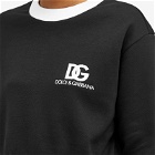 Dolce & Gabbana Women's Contrast Collar & Hem Logo Sweatshirt in Black