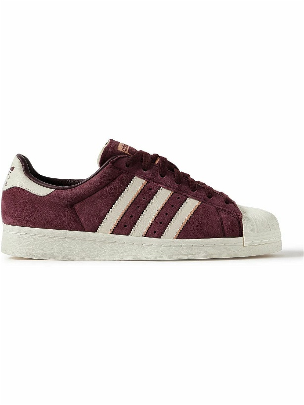 Photo: adidas Originals - Superstar 82 Leather and Rubber-Trimmed Suede Sneakers - Red
