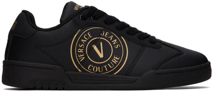 Photo: Versace Jeans Couture Black Brooklyn V-Emblem Sneakers