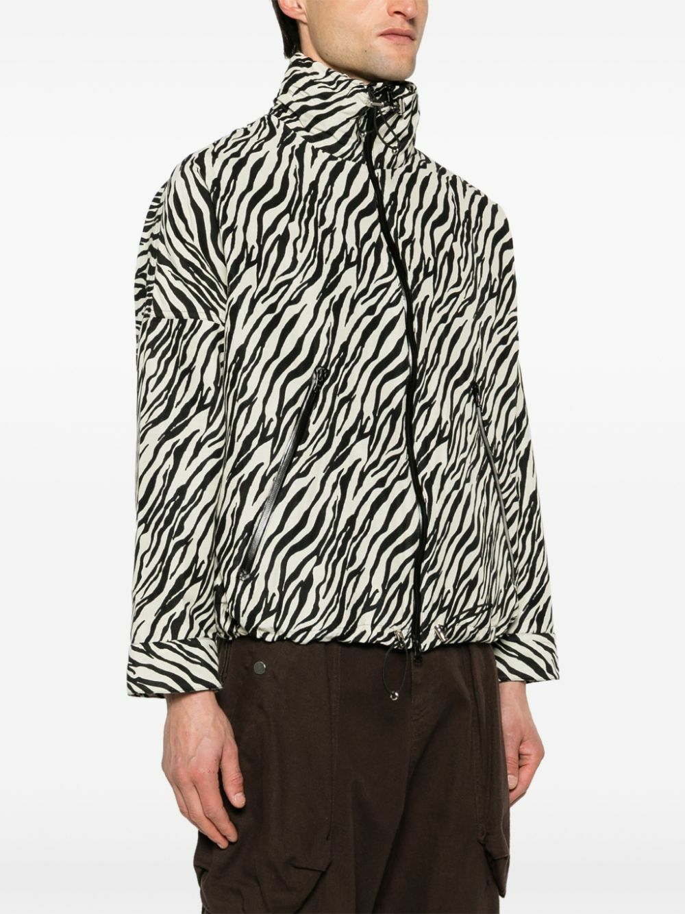 Song For The Mute Black And White Zebra-Print Lightweight Jacket