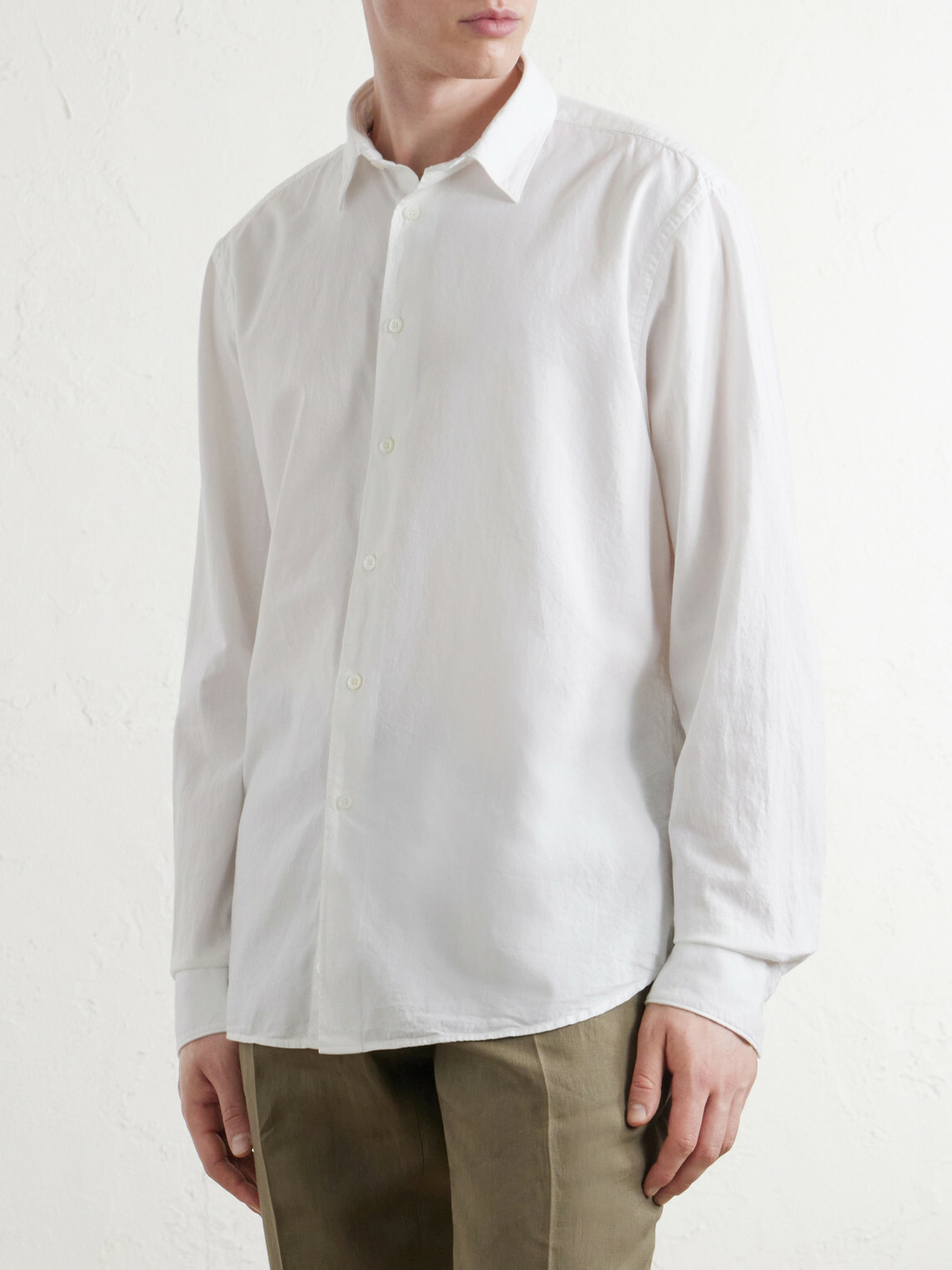 Canali - Garment-Dyed Cotton Shirt - White