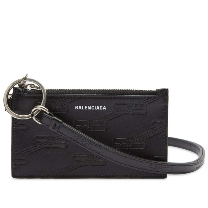 Photo: Balenciaga Men's BB Logo Card Holder On Chain in Black
