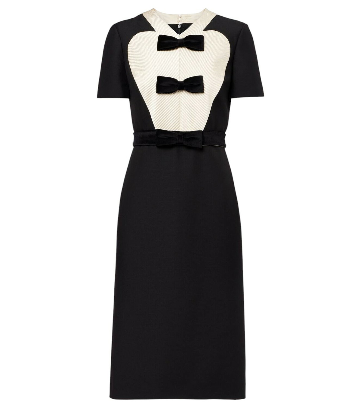 ワンピース VALENTINO BOW-DETAILED CADY PENCIL DRESS Black Bow-embellished silk-cady gown | VALENTINO GARAVANI