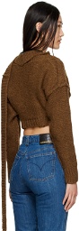 Meryll Rogge Brown Off-Shoulder Sweater