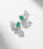 Yeprem Reign Supreme 18kt yellow and white gold earrings with diamonds and emerald
