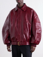 Willy Chavarria - OS Hustler´s Oversized Leather Jacket - Burgundy
