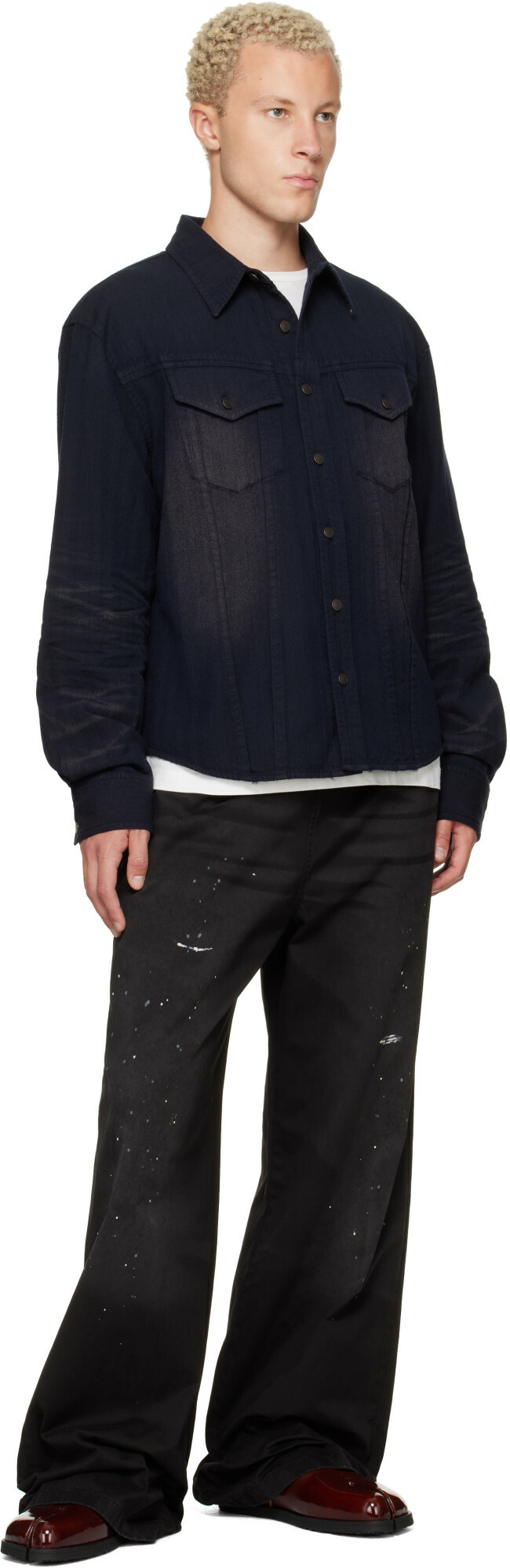 MMIC Navy Ridge Herringbone Shirt