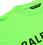 BALENCIAGA - Oversized Printed Jersey T-Shirt - Green