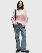 Ganni Mohair Striped Cable O Neck Pink - Womens - Pullovers