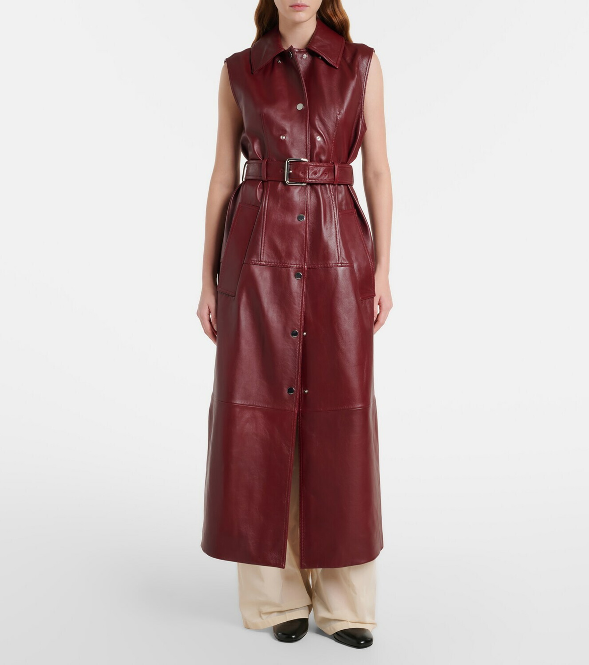 Sportmax Paste leather trench coat