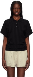 RECTO Black Dolman Sleeves Knit Polo
