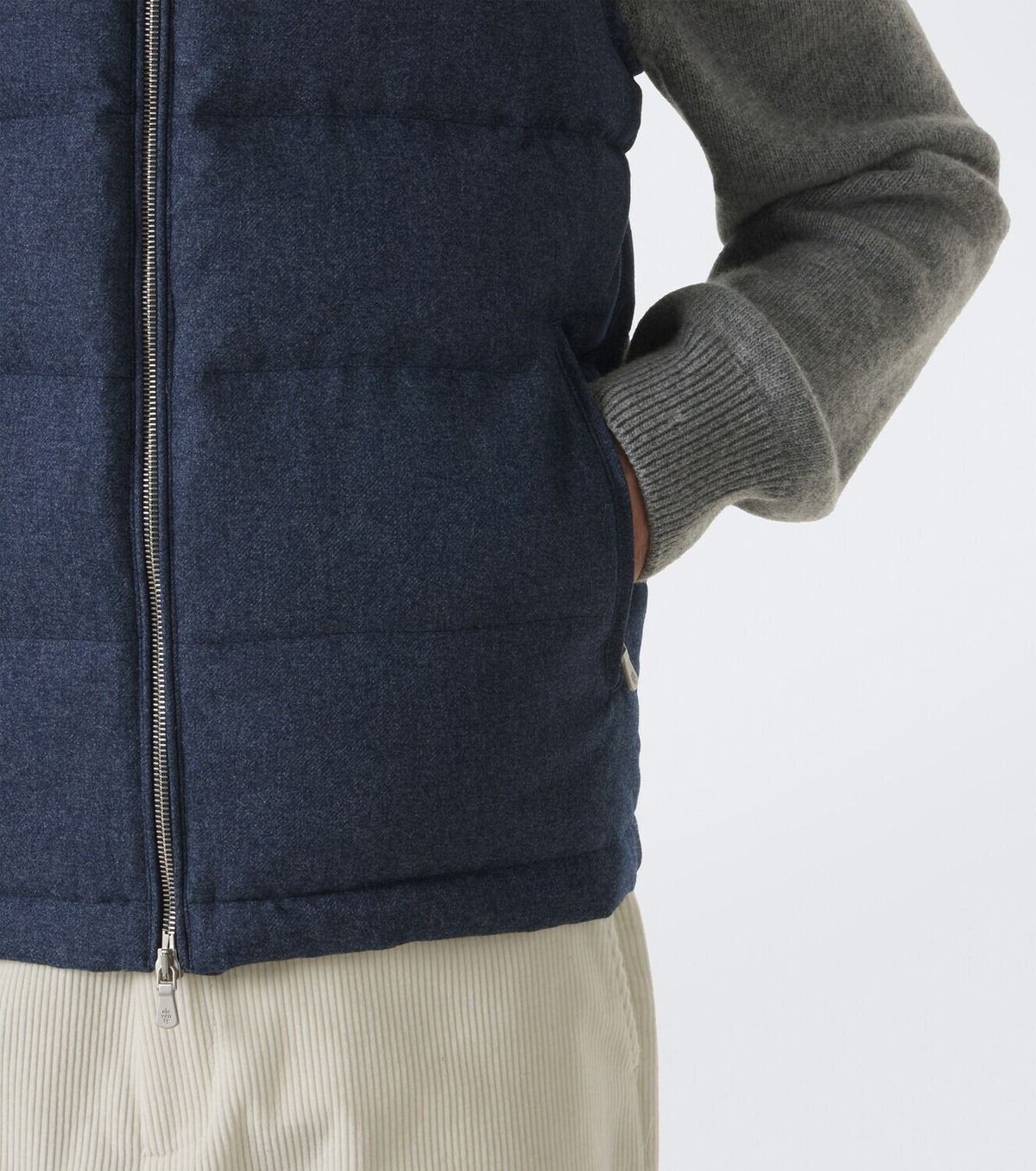 Eleventy Wool, cotton, and cashmere puffer vest