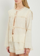 Solaqua Iris Embroidered Cotton top Ivory