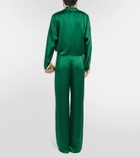 The Sei Tie-front silk satin blouse
