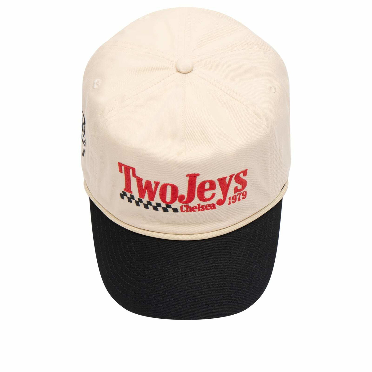 TwoJeys Racing Cap in Cream/Black 