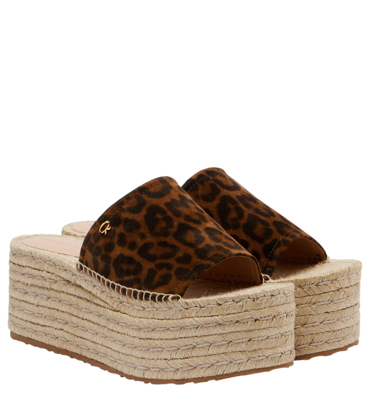 Photo: Gianvito Rossi Leopard-print suede espadrille sandals