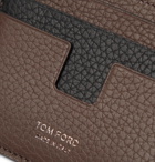 TOM FORD - Two-Tone Full-Grain Leather Cardholder - Men - Army green