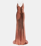 Alex Perry Open-back sequined gown