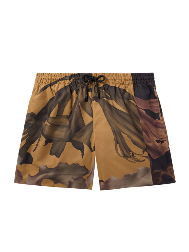 Photo: Dries Van Noten - Straight-Leg Mid-Length Printed Swim Shorts - Brown