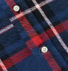 Gitman Vintage - Slim-Fit Button-Down Collar Checked Cotton-Flannel Shirt - Blue