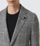 Lardini Checked alpaca and wool-blend blazer