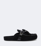 Isabel Marant Malvin leather-trimmed suede mules