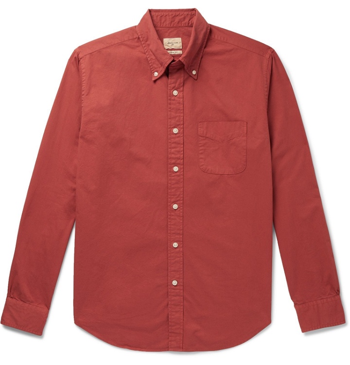 Photo: Bellerose - Button-Down Collar Cotton-Twill Shirt - Red