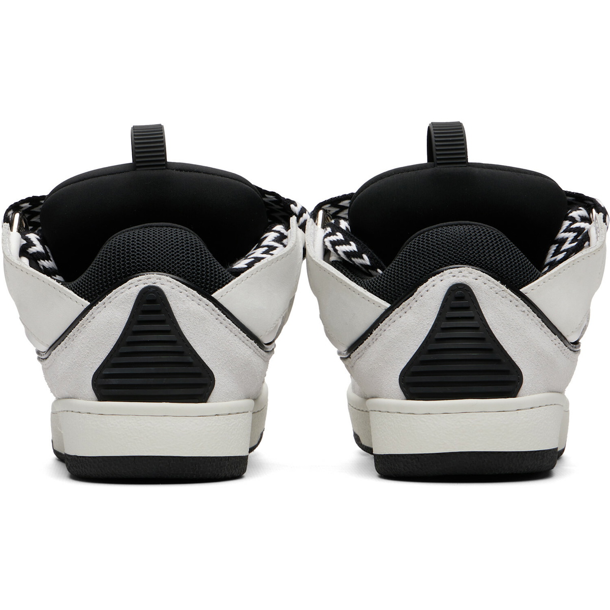 Lanvin White & Black Bicolor Curb Sneakers