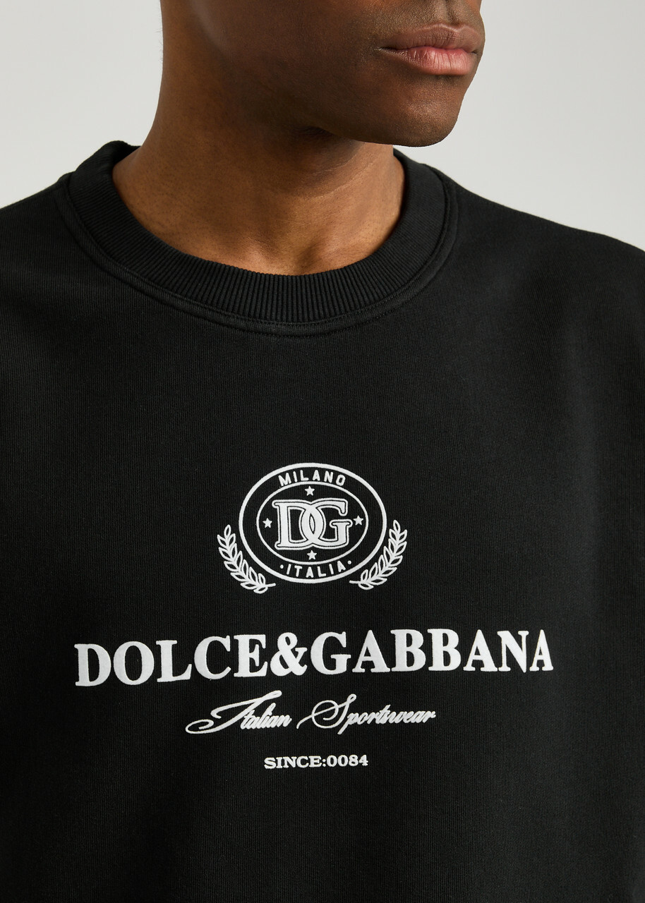 Dolce & Gabbana Logo-print Cotton Sweatshirt Black