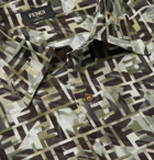 Fendi - Logo-Print Poplin Shirt - Green