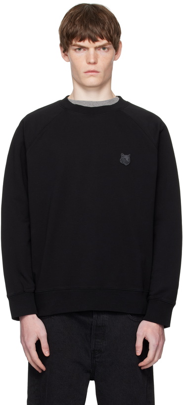 Photo: Maison Kitsuné Black Bold Fox Head Patch Oversized Sweatshirt