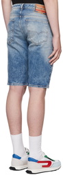 Diesel Blue Cotton Slim Shorts