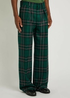 JW Anderson Checked Straight-leg Trousers Green
