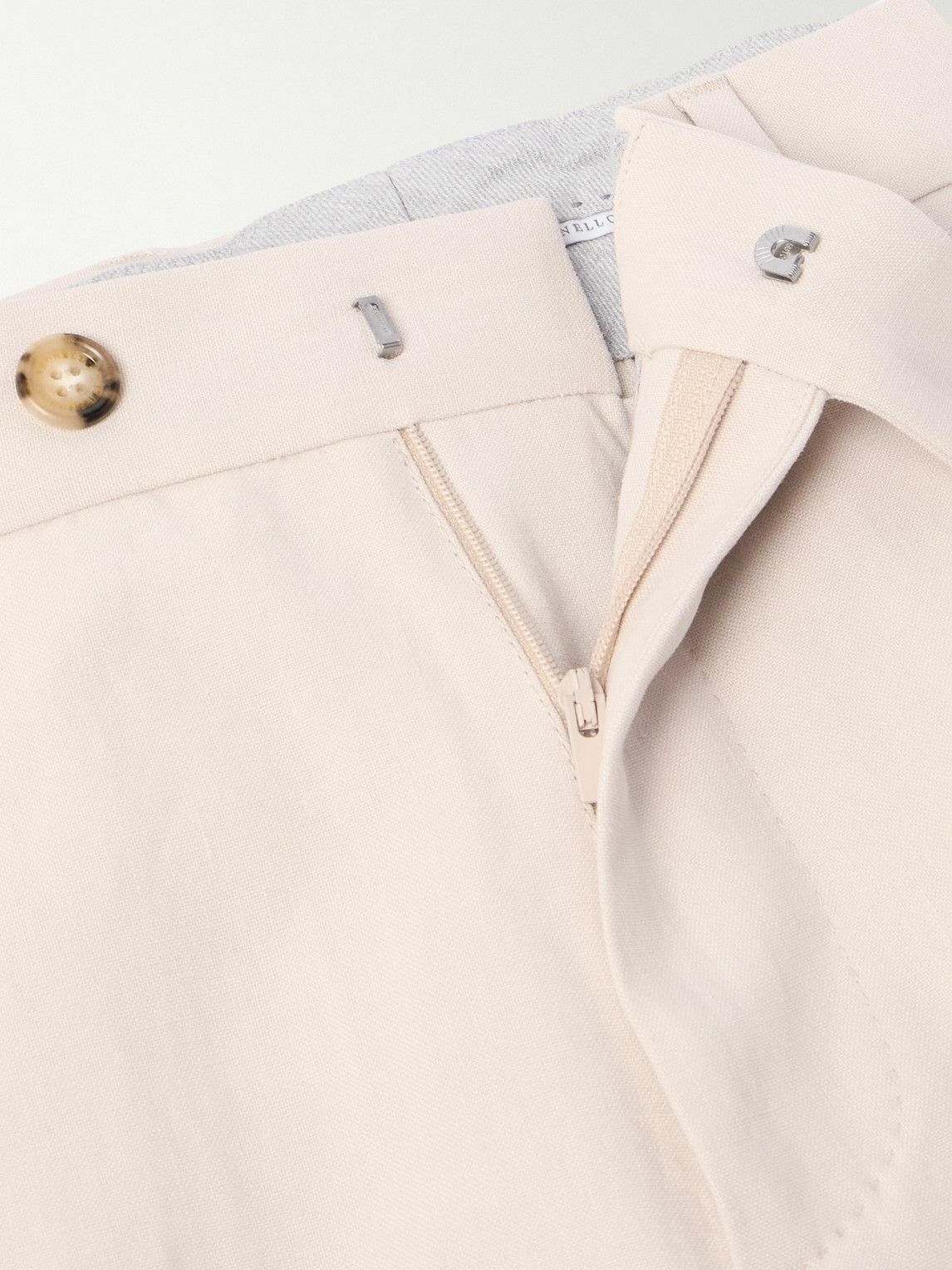 Brunello Cucinelli - Slim-Fit Pleated Linen Suit Trousers - Pink